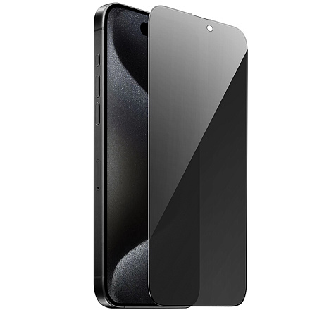 Защитное стекло для iPhone 16 Pro, G18 Plus, HOCO, Shield full screen anti-spy tempered glass, черное