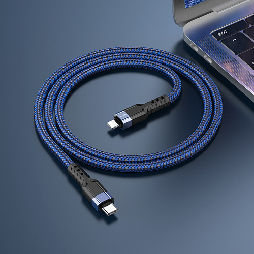 Кабель Lightning to Type-C (PD), HOCO, U110, 1.2м, 20W, синий