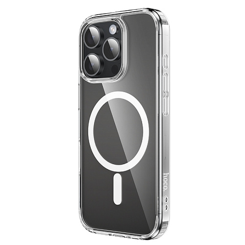 Чехол силиконовый для iPhone 16 Pro, Магнитный (MagSafe), HOCO, прозрачный