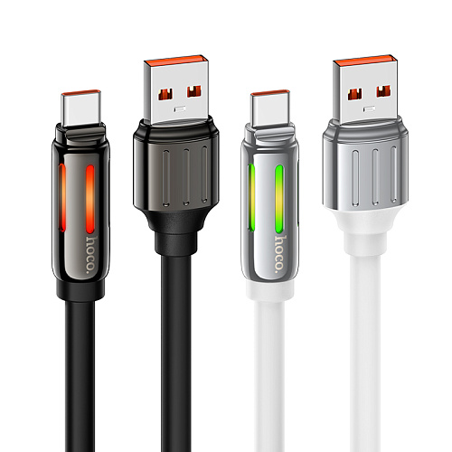 USB Кабель Type-C, 5A, HOCO, U136, 1.2м, черный