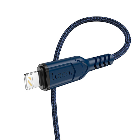 USB дата кабель Lightning, HOCO, X59, оплетка, синий