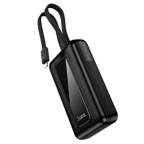 Универсальный Доп. Аккумулятор 10000mAh, J162, HOCO, выход: 1 USB (22.5) 1 PD (20W) кабель: Type-C, Lightning, черный