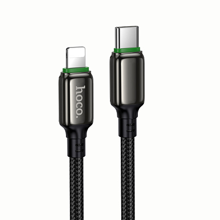 Кабель Lightning to Type-C (PD), HOCO, X127, 1м, оплетка, 30W, черный