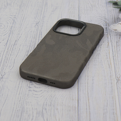 Чехол-накладка для iPhone 16 Pro Max, камуфляж, магнитный (MagSafe), без лого, X-CASE, бежевый