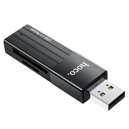 Картридер 2 в 1, USB 2.0, HB20, HOCO, поддержка TF/SD карт