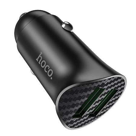 Автомобильное зарядное устройство, 2 USB 3.0 QC (Z39), 18W, HOCO, черный