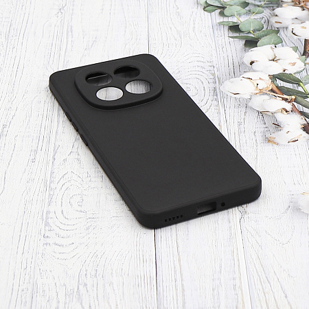 Чехол силиконовый для Xiaomi Redmi Note 14 Pro Plus, с микрофиброй внутри, с защитой камеры, X-CASE, черный