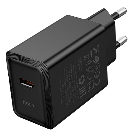 Сетевое зарядное устройство, 1 PD 20W (N68), HOCO, цвет черный