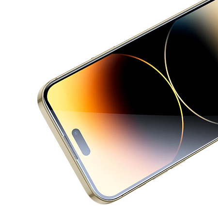 Защитное стекло на iPhone 14 Pro (6.1), 6D, с сеточкой для динамика, черное, X-CASE