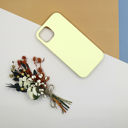 Чехол - накладка для iPhone 11, Silicon Case, без лого, лимонный