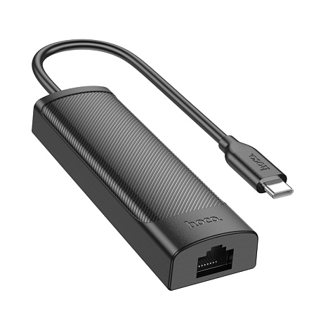 USB Хаб (HB42) с 1 Type-C на 3 USB 3.0+RJ45, HOCO, L=0.2M, черный