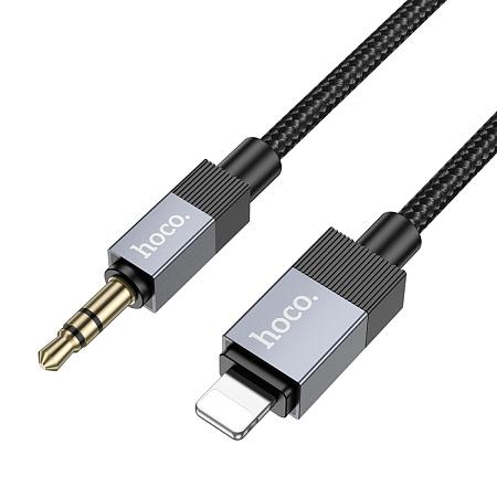 AUX Audio кабель 3,5 мм на Lightning, UPA32A, HOCO, длина 1 метр, цвет черный