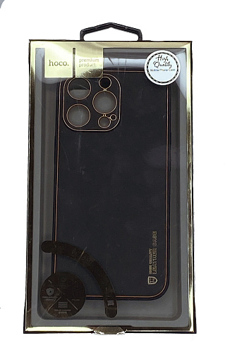 Чехол силиконовый для iPhone 13 Pro Max (6.7), Graceful Leather series, HOCO, черный