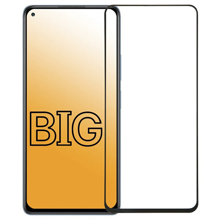 Защитное стекло на Realme 6 Pro/X50/X3, 9D, прозрачное с черной рамкой, X-CASE