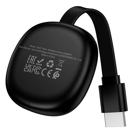 Беспроводной HDMI-адаптер для дублирования экрана смартфона, UA45 HD, Носо, черный
