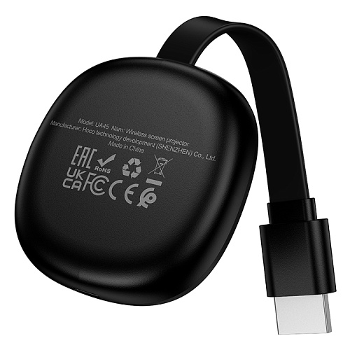 Беспроводной HDMI-адаптер для дублирования экрана смартфона, UA45 HD, Носо, черный