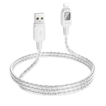 USB дата кабель Lightning, HOCO, U124, 1.2м, серый