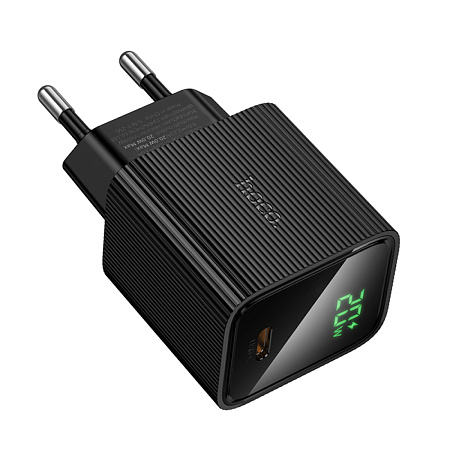 Сетевое зарядное устройство, 1 PD 20W  (CS82A), HOCO, с дисплеем, черный