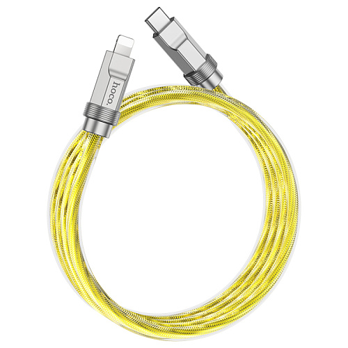 Кабель Lightning to Type-C (PD), HOCO, U113, 1м, силиконовый, золотой