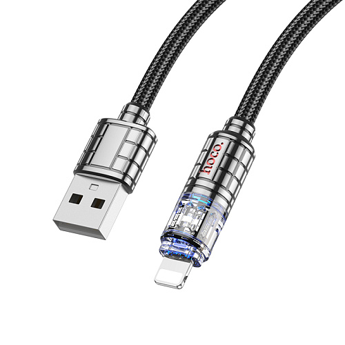 USB дата кабель Lightning, HOCO, U122, 1.2м, черный