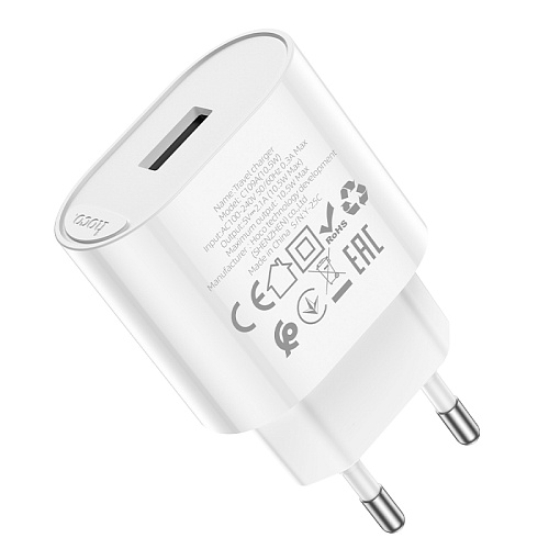 Сетевое зарядное устройство, 1 USB 10.5W (C109A), HOCO, белый