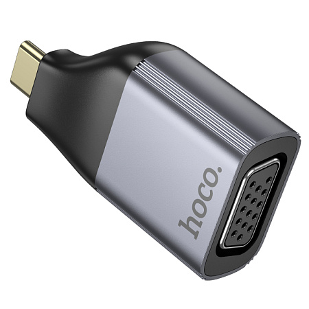 VGA переходник на Type-C, UA34, HOCO, металлический серый