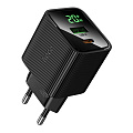 Сетевое зарядное устройство, 1 PD 20W + 1 USB 3.0 QC (CS83A), HOCO, с дисплеем, черный