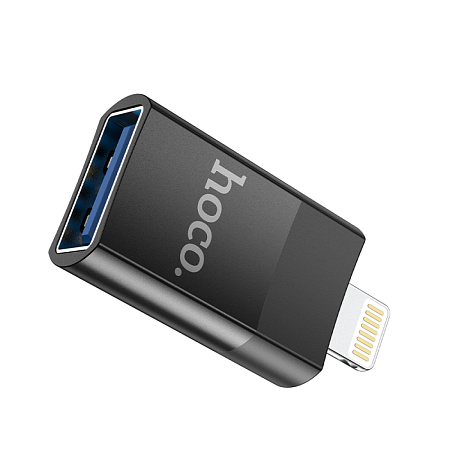 Переходник OTG Lightning, UA17, HOCO, черный