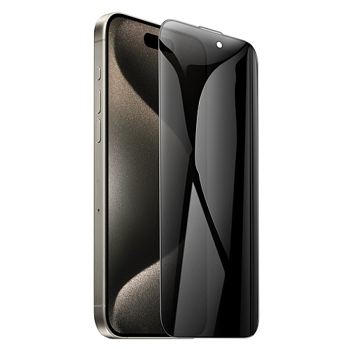 Защитное стекло для iPhone 15 Pro, A777 Plus, HOCO, антишпионское, черное