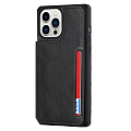 Чехол силиконовый для iPhone 13 Pro (6.1), с карманами для карт, противоударный, экокожа, DU DU, черный
