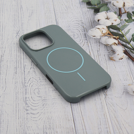 Чехол-накладка для iPhone 16 Pro Max, глянцевый, магнитный (MagSafe), без лого, X-CASE, бирюзовый