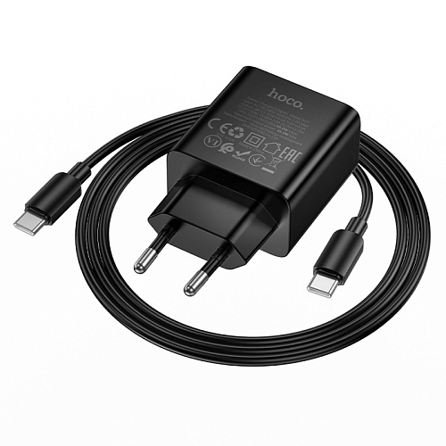 Сетевое зарядное устройство, 1 PD 45W (N77), HOCO,Type-C to Type-C, черный