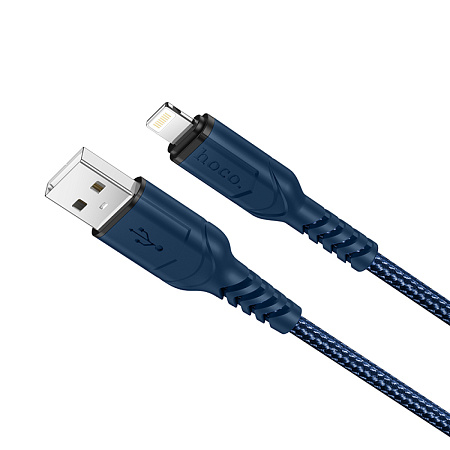 USB дата кабель Lightning, HOCO, X59, оплетка, синий