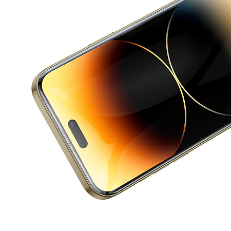 Защитное стекло для iPhone 14 Pro Max, A34, HOCO, 9D large arc dustproof glass, черное