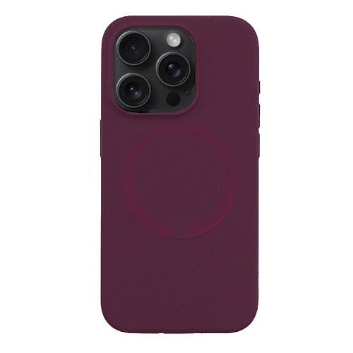 Чехол-накладка для iPhone 15 Pro Max, Silicon Case, магнитный (MagSafe), без лого, X-CASE, винный