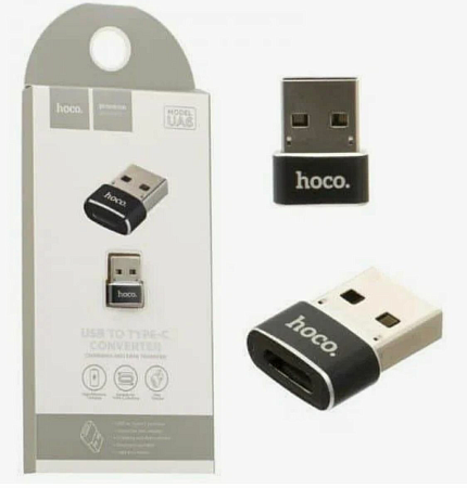 Переходник с USB-A на Type-C, HOCO, UA6