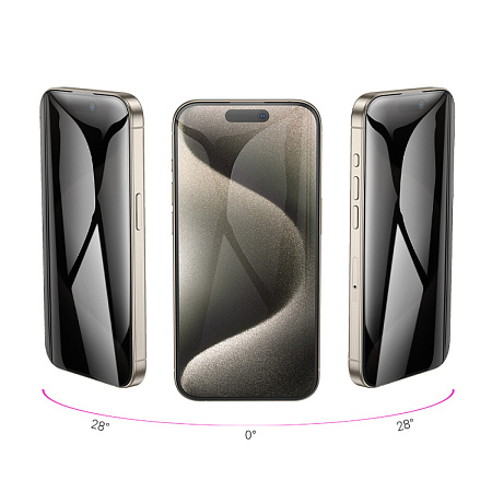 Защитное стекло для iPhone 15 Pro, A38, HOCO, 360-degree Privacy, черное
