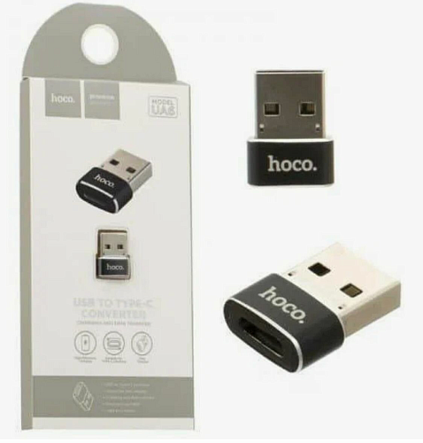 Переходник с USB-A на Type-C, HOCO, UA6