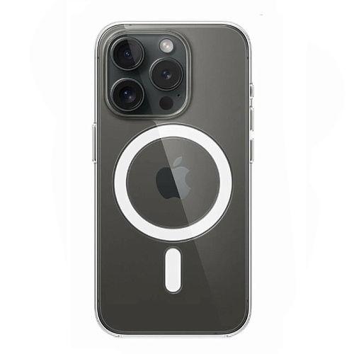 Чехол силиконовый для iPhone 15 Pro (6.1), Магнитный (MagSafe), X-CASE, прозрачный