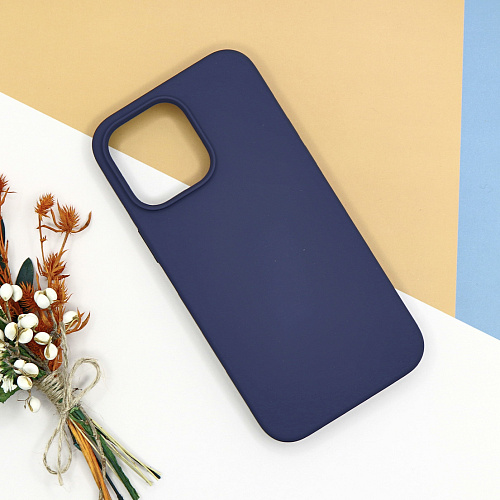 Чехол-накладка для iPhone 14 Pro Max, Silicon Case, без лого, темно-синий