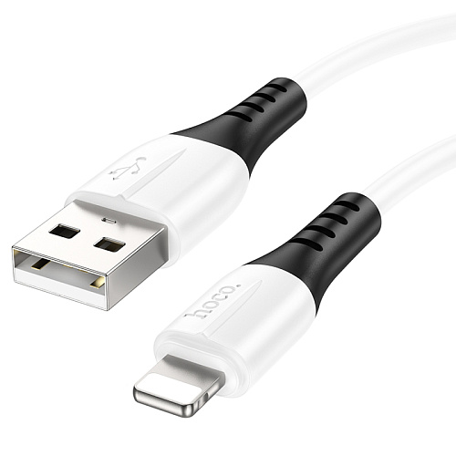 USB дата кабель Lightning, HOCO, X82, 1м, силиконовый, белый