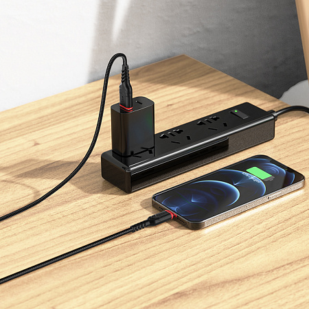 USB дата кабель Lightning, HOCO, X59, черный