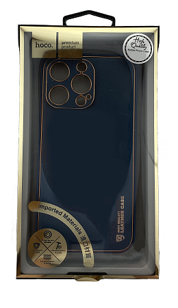 Чехол силиконовый для IPhone 12 Pro (6.1), Graceful Leather series, HOCO, синий