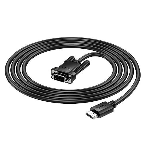 HDMI-VGA кабель, HOCO, US12, HD, 2м, черный