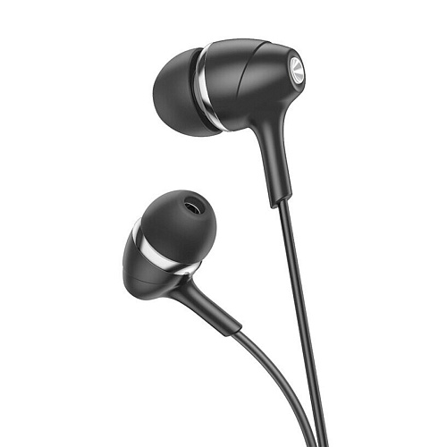 Проводные наушники M76 Maya universal earphones, HOCO, вакуумные с микрофоном, черные