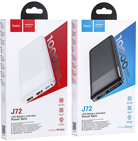  .  10000mAh, J72, HOCO, 2 USB (5V/2.0A), 