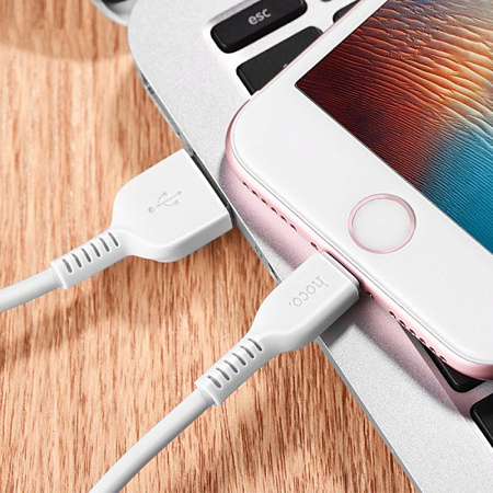 USB дата кабель Lightning, HOCO, X20, 1м, белый