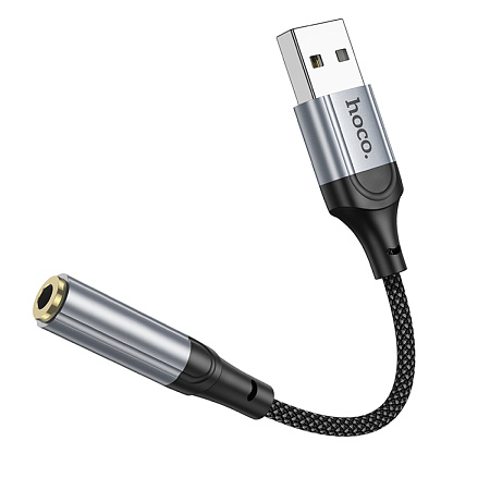 Переходник с USB на Jack 3.5мм, LS36, HOCO, черный
