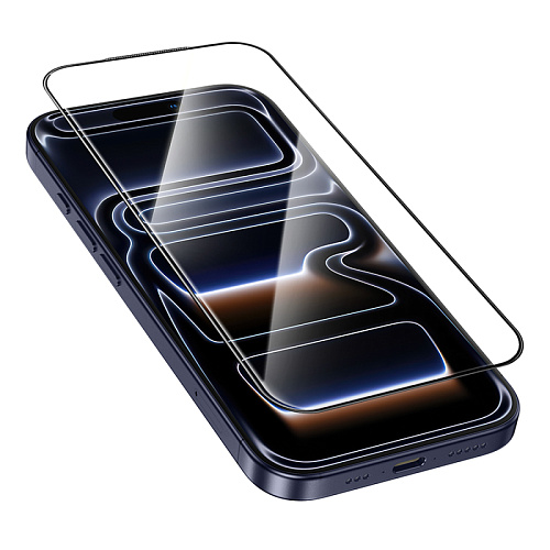 Защитное стекло для iPhone 17 Pro, G16, HOCO, Guardian shield series full-screen 5D large arc tempered glass, черное