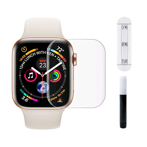 Защитное стекло на Apple Watch, 41mm, ультрафиолет, прозрачное, X-CASE